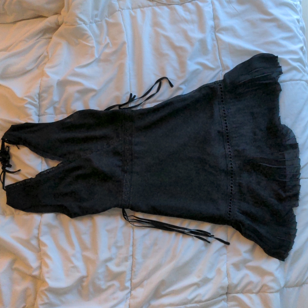 All saints pleated black dress